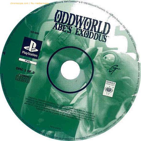 Oddworld l'exode d'Abe jaquette sur playstation