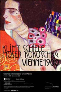 Affiche expo vienne 1900 Klimt Schiele Moser Kokos